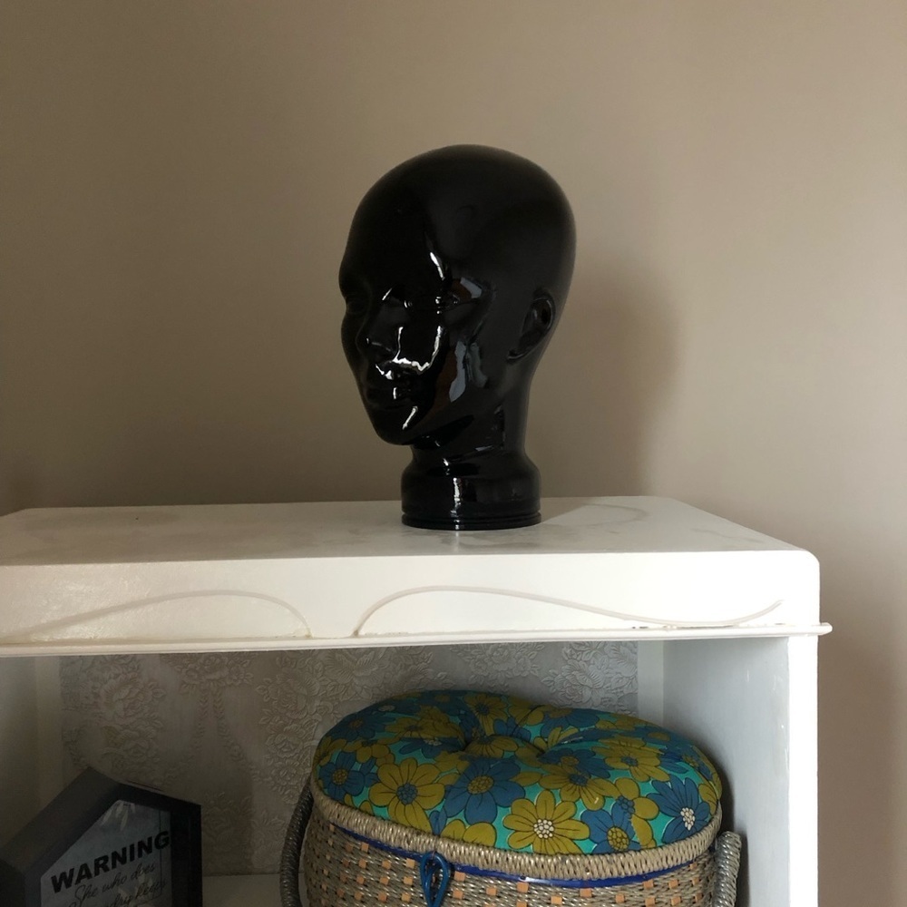 Vtg Black Glass Mannequin Head - Picture 14 of 15